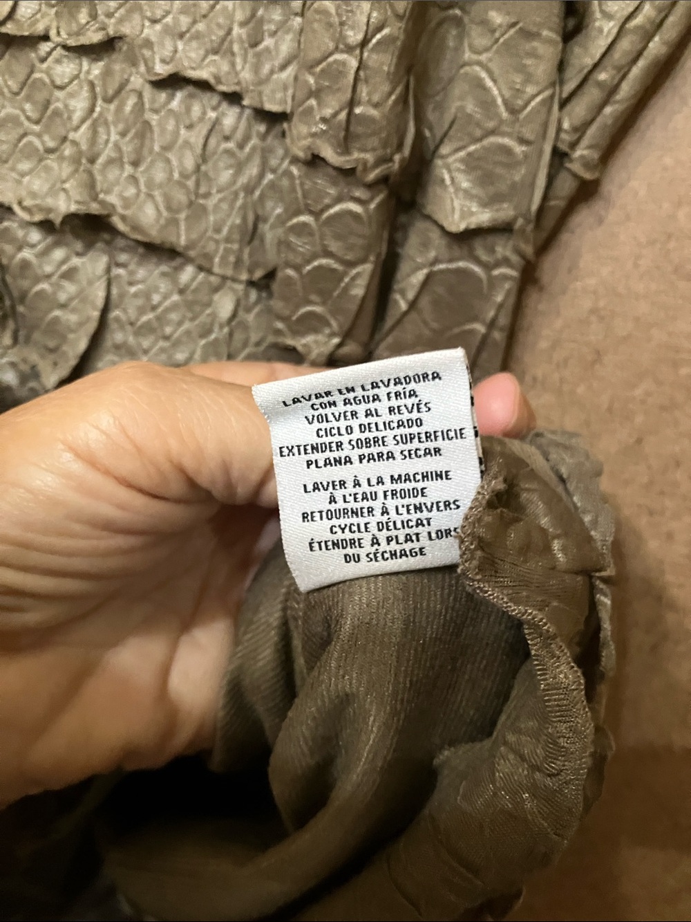 Ruby Rd. Layered Ruffle Scoop Tank - Taupe - Picture 5 of 9